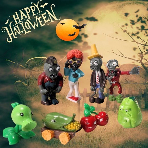 Plants vs. Zombies Action figures, Decor Halloween Party- 8pcs -Horror figurines - Picture 1 of 8